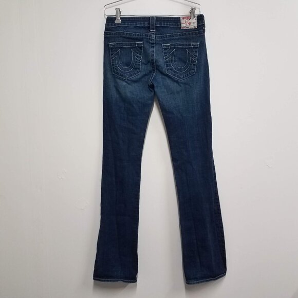 True Religion Johnny Jeans Womens Size 28 Low Rise Straight Leg Blue 10-502TS - Picture 8 of 10